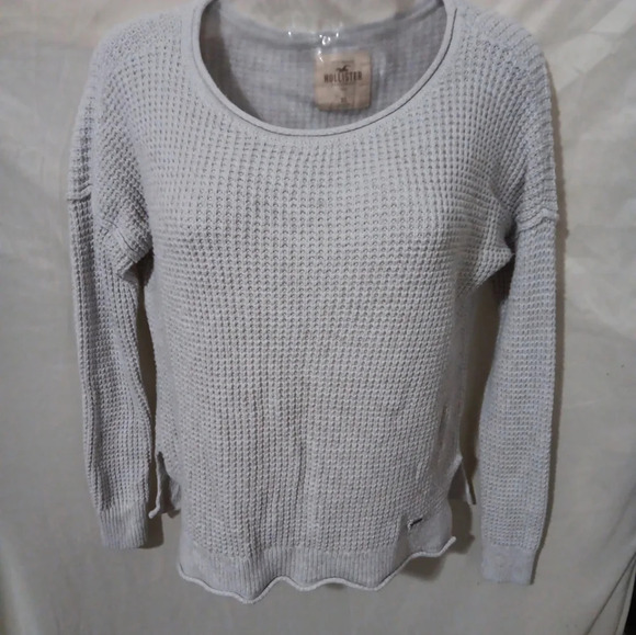 HOLLISTER OVERSIZE XS LONGSLEEVE SWEATER Teen- WOMEN SILVER Top Shirt - Picture 11 of 12